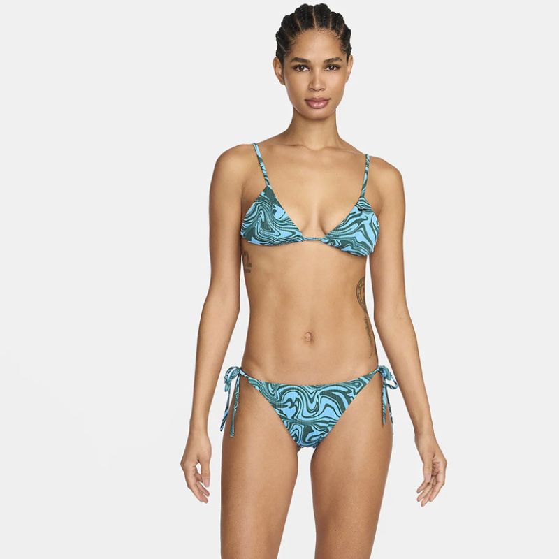 Nike - Swim Swirl Women's String Bikini Top (Aquarius Blue)