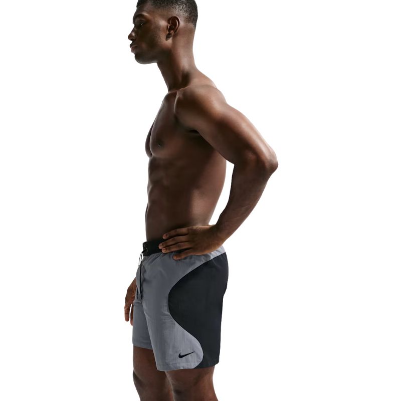 Nike - Swim Zip Color Block Men's 7" Brief-Lined Volley Short (Black)
