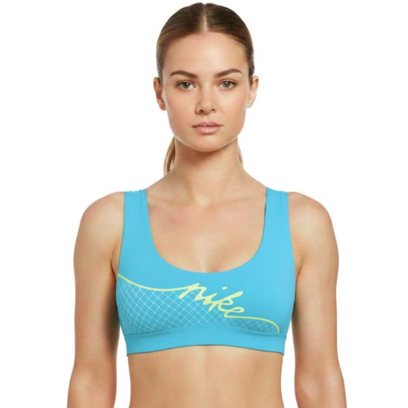 Nike - Women's Grid Scoop Neck Bikini Top (Chlorine Blue)