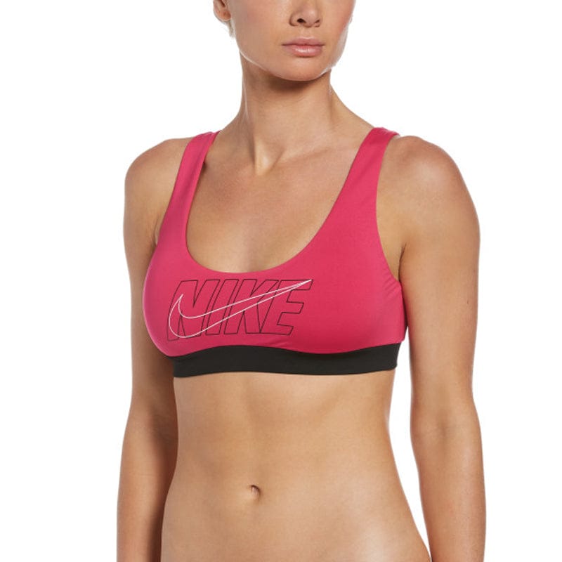 Nike - Women's Multi Logo Scoop Neck Bikini Top (Pink Prime)