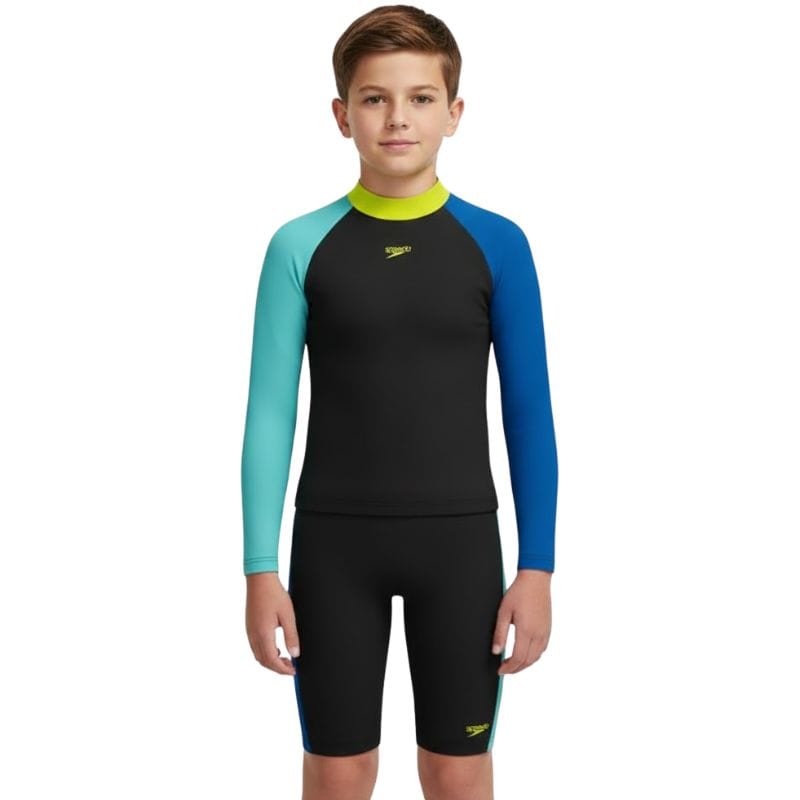 Speedo - Boys' Learn to Swim Colourblock Top & Jammer Set - Black