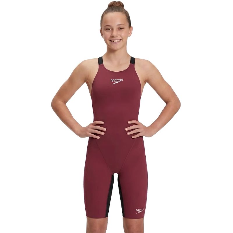 Speedo - Girls' Fastskin Endurance+ Max Openback Kneeskin - Regal Red/Black MI