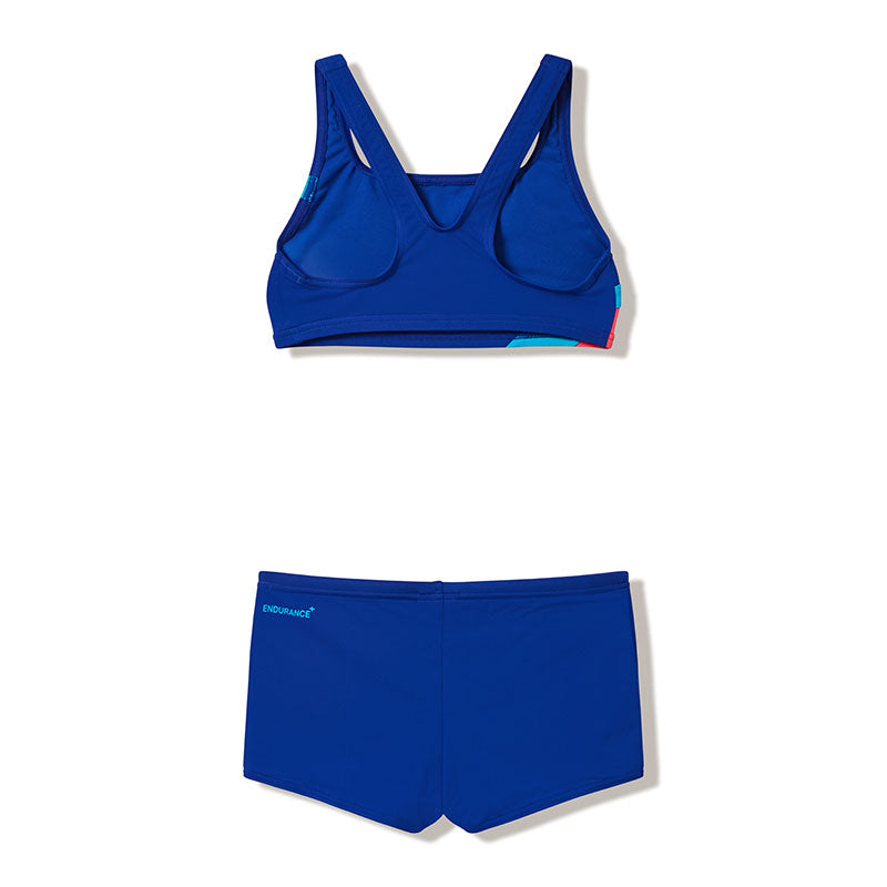 Speedo - Girl's Hyperboom Butterfly Back Bikini Set - Night Watch/Hyper Teal/Post It Pink