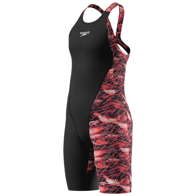Speedo - Junior Fastskin Hyperpro Printed Openback Kneeskin - Black/Electric Veil