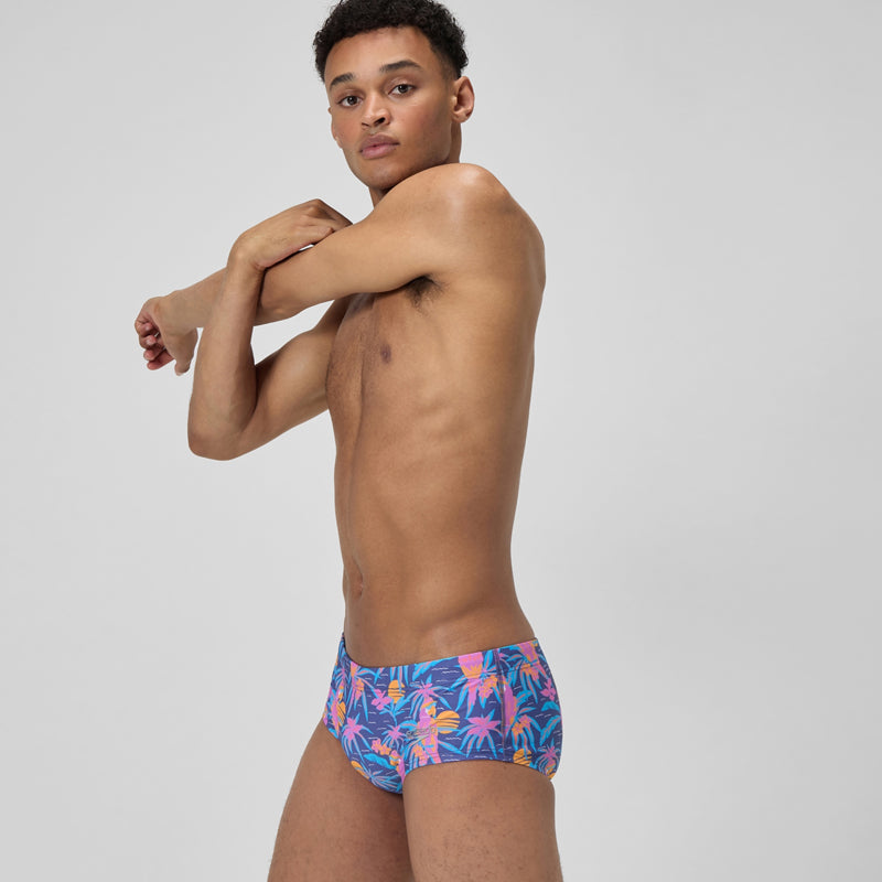 Speedo - Men's 13.5cm Club Training Allover Digital Brief - Hapuna Blue