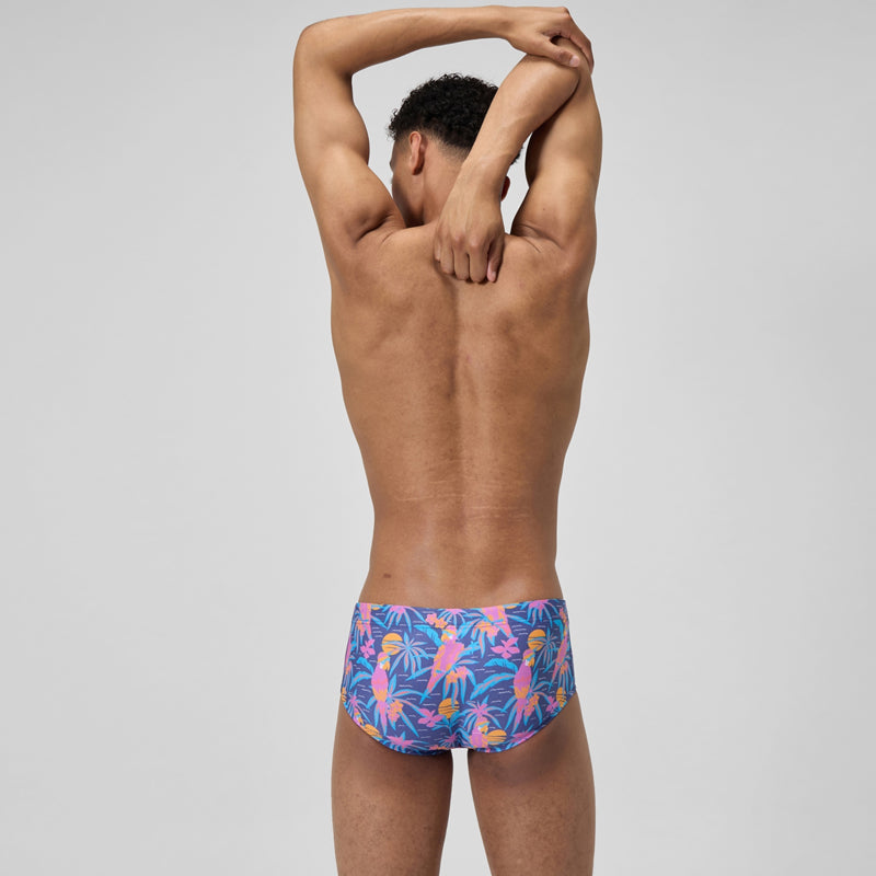 Speedo - Men's 13.5cm Club Training Allover Digital Brief - Hapuna Blue