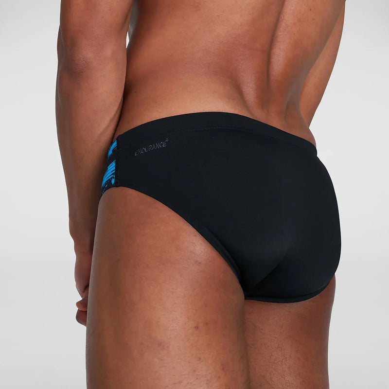 Speedo - Men's Allover 7cm Brief - Black/Blue