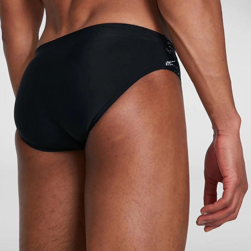 Speedo - Men's Allover 7cm Brief - Black/Grey