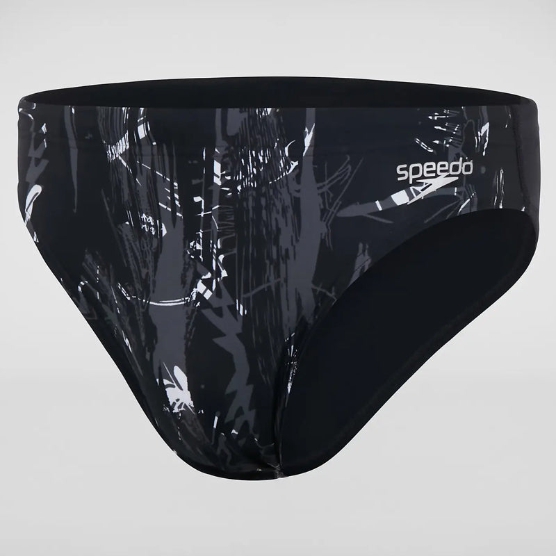 Speedo - Men's Allover 7cm Brief - Black/Grey