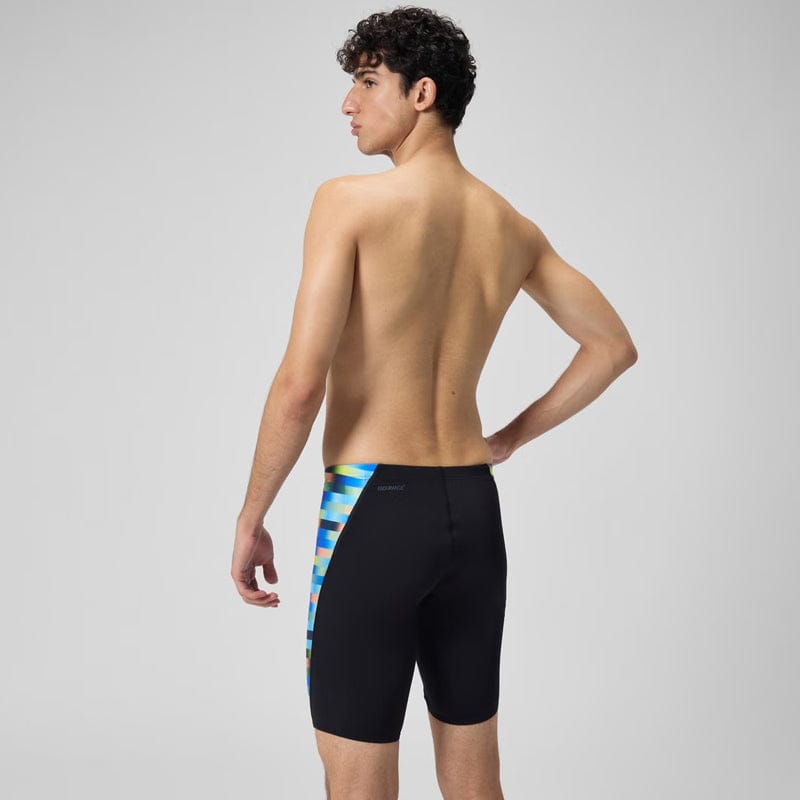 Speedo - Men's Club Training Allover Digital V-Cut Jammer - Blue/Yellow