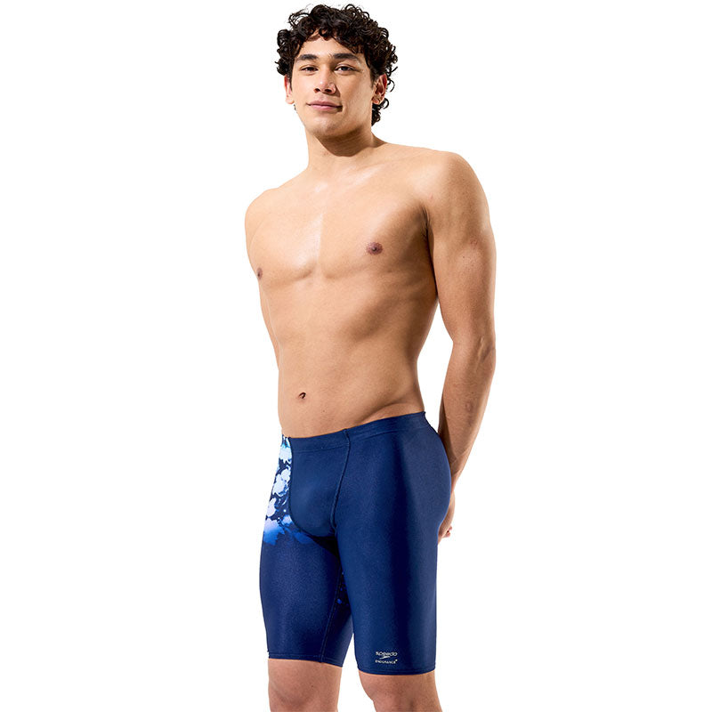 Speedo - Men's Club Training Placement Printed Jammer - Moonglow Smoke/Navy