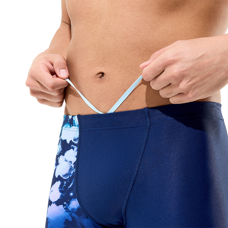 Speedo - Men's Club Training Placement Printed Jammer - Moonglow Smoke/Navy