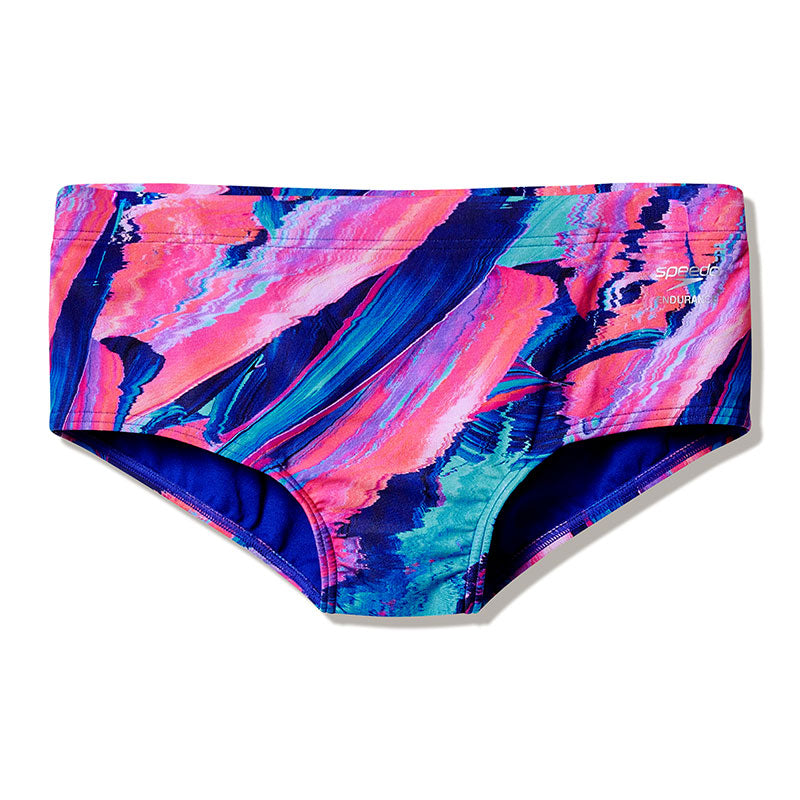 Speedo - Men's Club Training Printed Brief - Brushy Glitch/Hope
