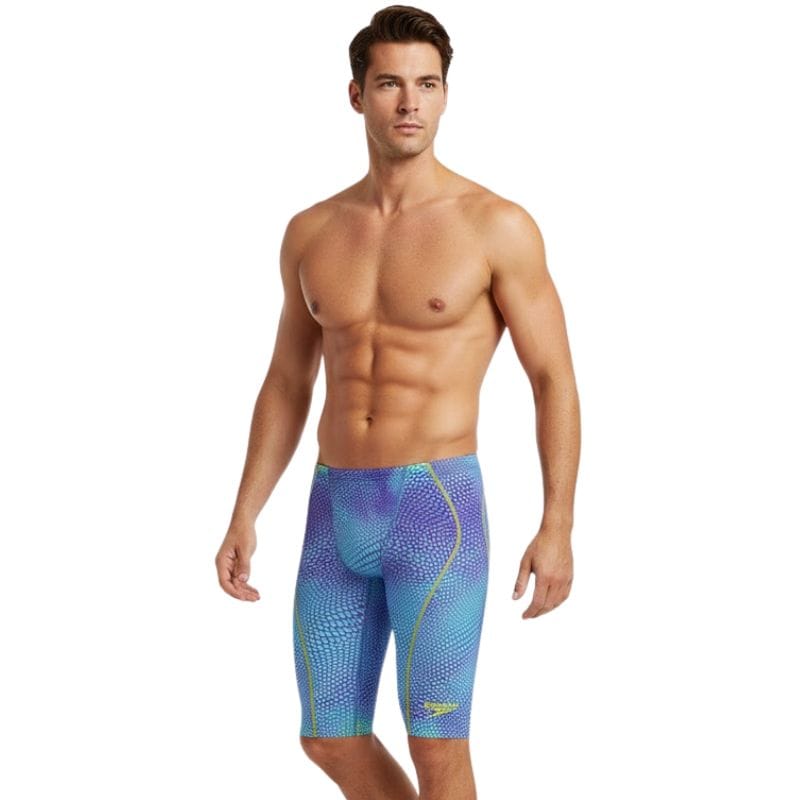 Speedo - Men's Fastskin HyperSpark Printed Jammer - Under Current/Sugar Blue