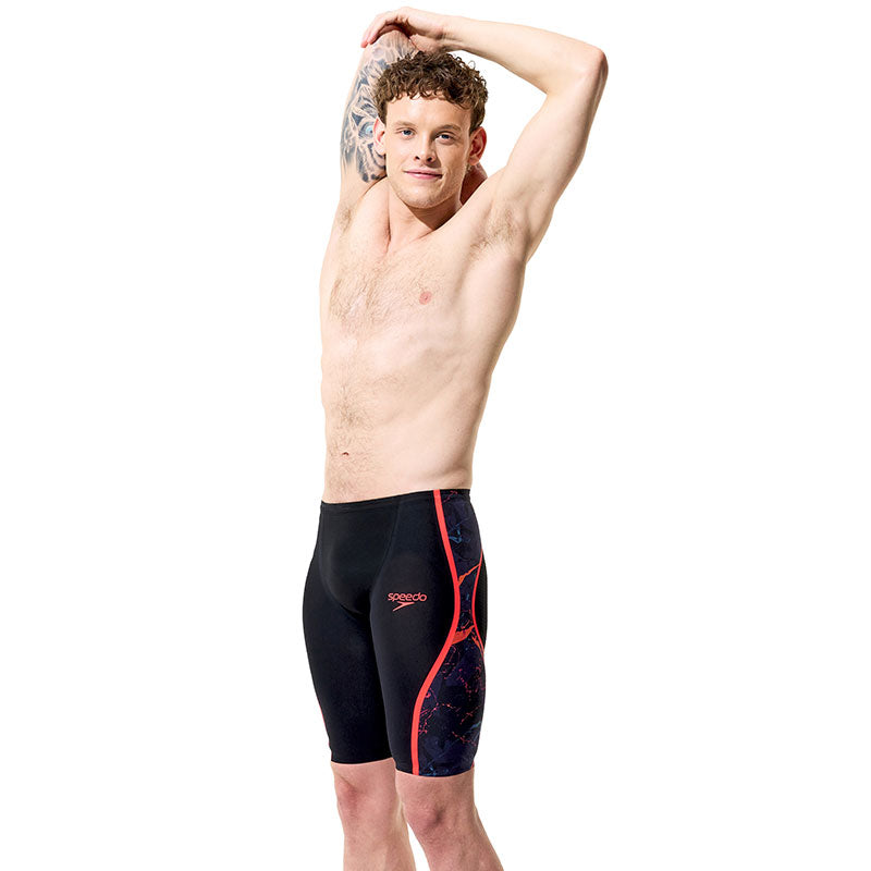 Speedo - Men's Fastskin LZR Pure Intent 2.0 High Waist Jammer - Black/Black Ember/Flare Ml