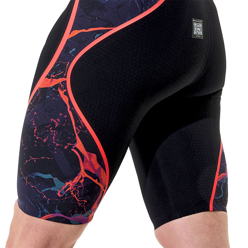 Speedo - Men's Fastskin LZR Pure Intent 2.0 High Waist Jammer - Black/Black Ember/Flare Ml