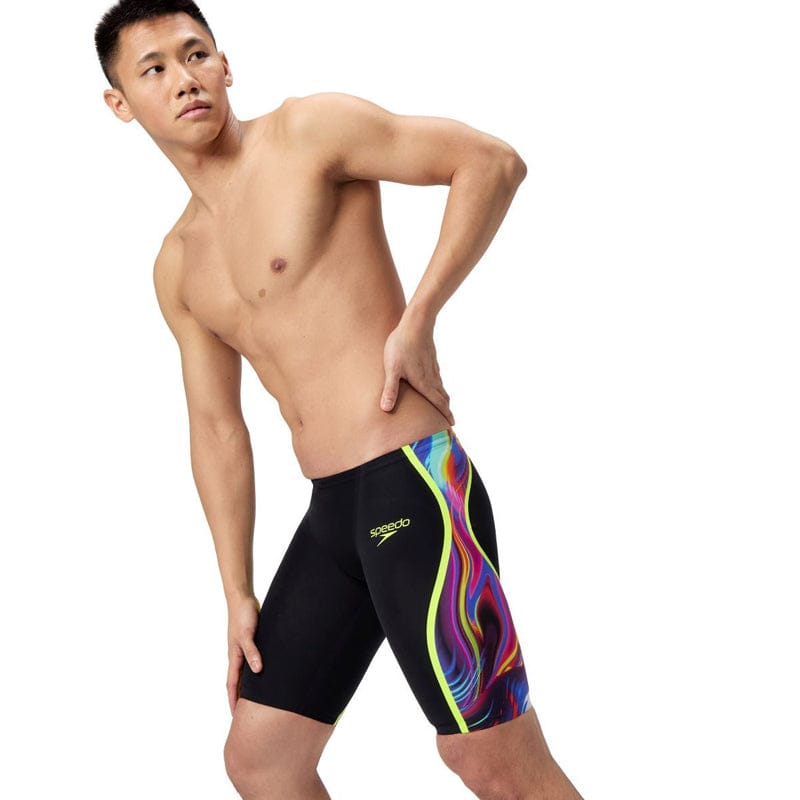Speedo - Men's Fastskin LZR Pure Intent 2.0 Jammer - Black/Molten Blur/Hyper Yellow