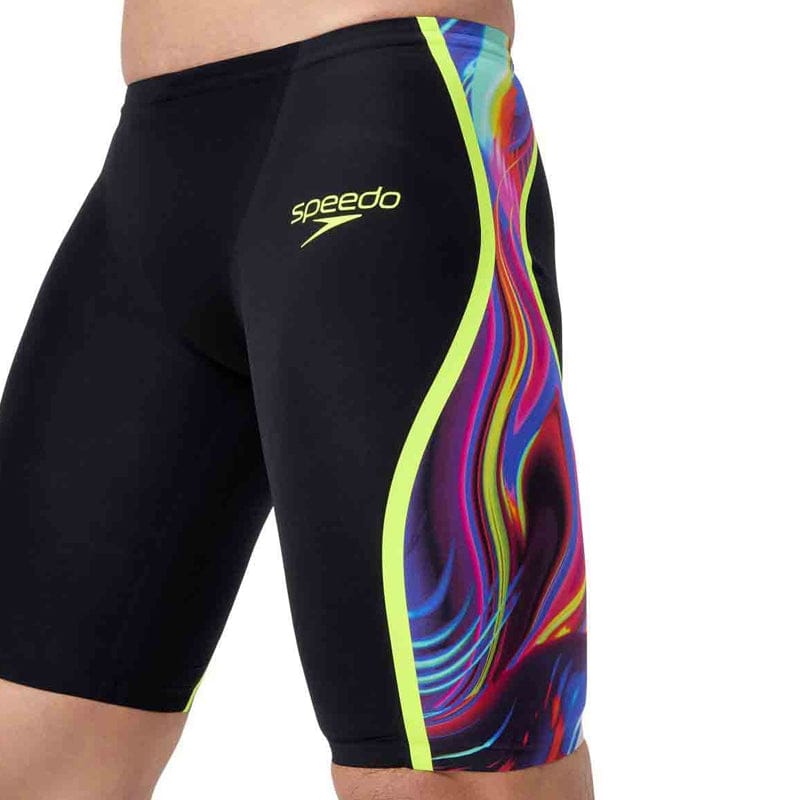 Speedo - Men's Fastskin LZR Pure Intent 2.0 Jammer - Black/Molten Blur/Hyper Yellow