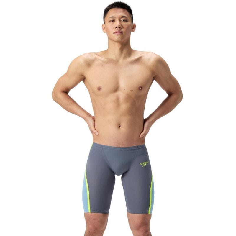 Speedo - Men's Fastskin LZR Pure Intent 2.0 Jammer - Grey Lead/Acadia Blue/Hyper Yellow