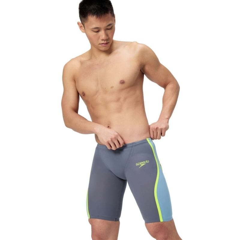 Speedo - Men's Fastskin LZR Pure Intent 2.0 Jammer - Grey Lead/Acadia Blue/Hyper Yellow