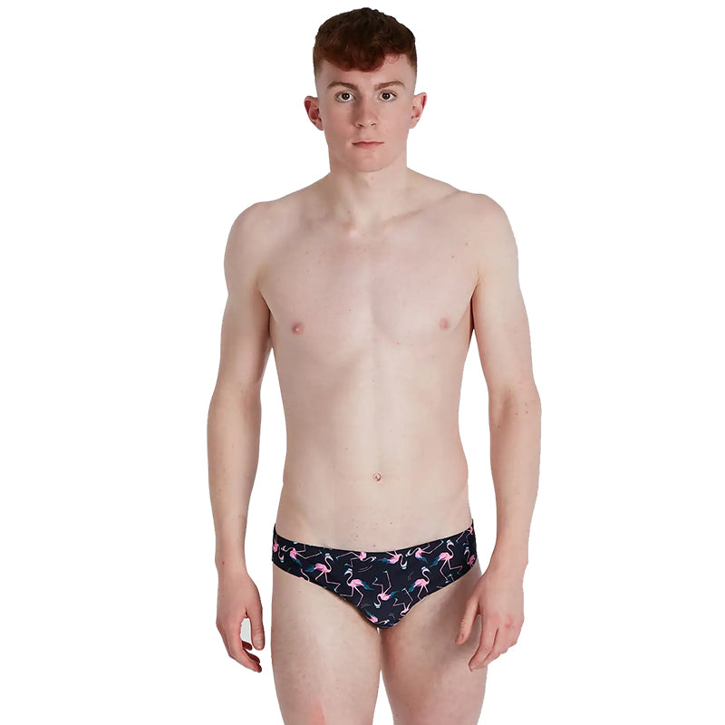 Speedo - Men's Flamingo Flare 5cm Allover Brief - Blue/Pink