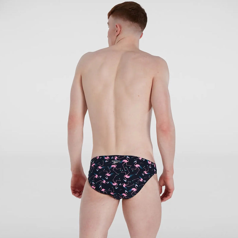 Speedo - Men's Flamingo Flare 5cm Allover Brief - Blue/Pink