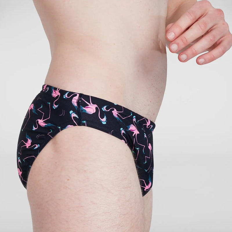 Speedo - Men's Flamingo Flare 5cm Allover Brief - Blue/Pink