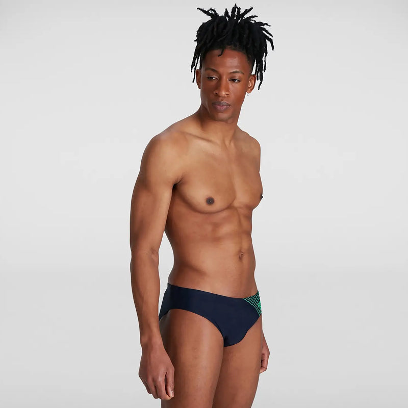 Speedo - Men's Medley Logo 7cm Brief - Blue/Green