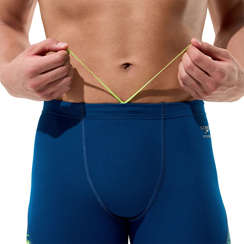 Speedo - Mens Spliced Printed Jammer - Mirage Time/Denim Teal