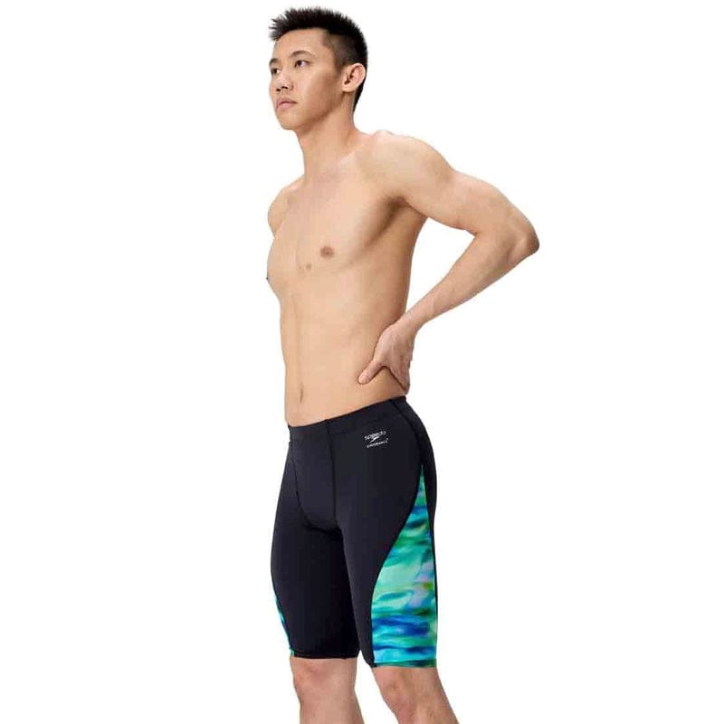 Speedo - Mens Spliced Printed Jammer - Sunset Grove/Black