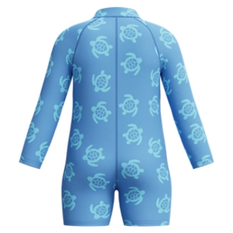 Speedo - Periwinkle Blue Long Sleeve Print Zip One Piece - Lt Blue