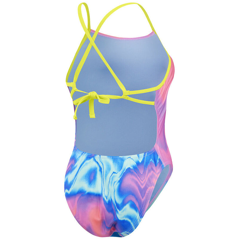 Speedo - Women's Allover Digital Tie Back - Pink/Blue