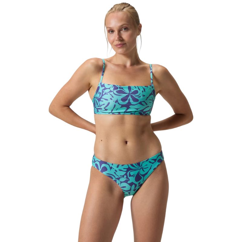 Speedo - Women's AllOver Printed Adjustable Thinstrap Bikini Two Piece - Blue