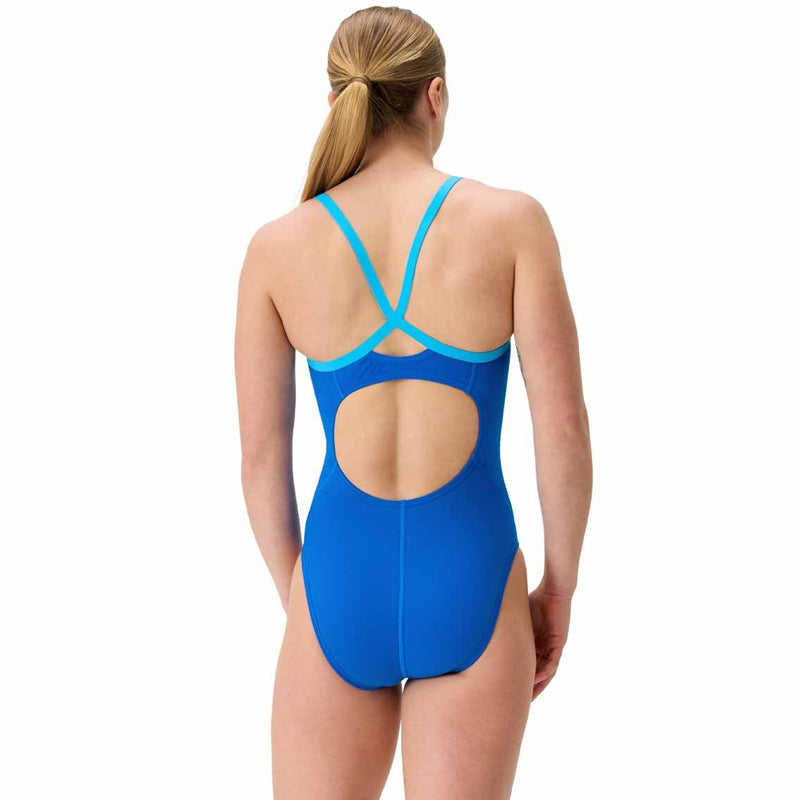 Speedo - Women's Club Training Solid Flyback 2.0 Swimsuit - Blue/Picton Blue