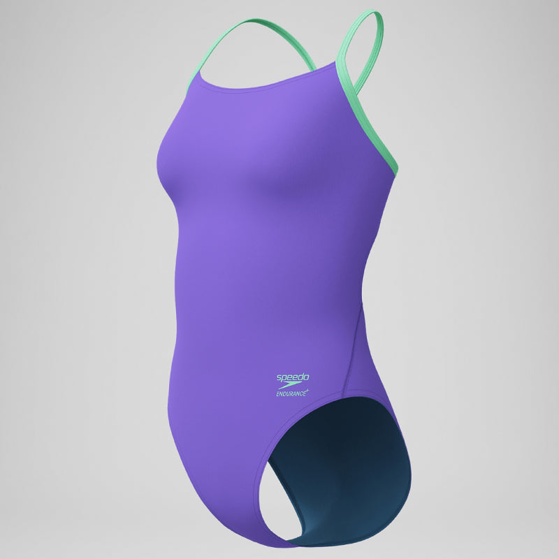 Speedo - Women's Club Training Solid Flyback 2.0 Swimsuit - Purple/Green