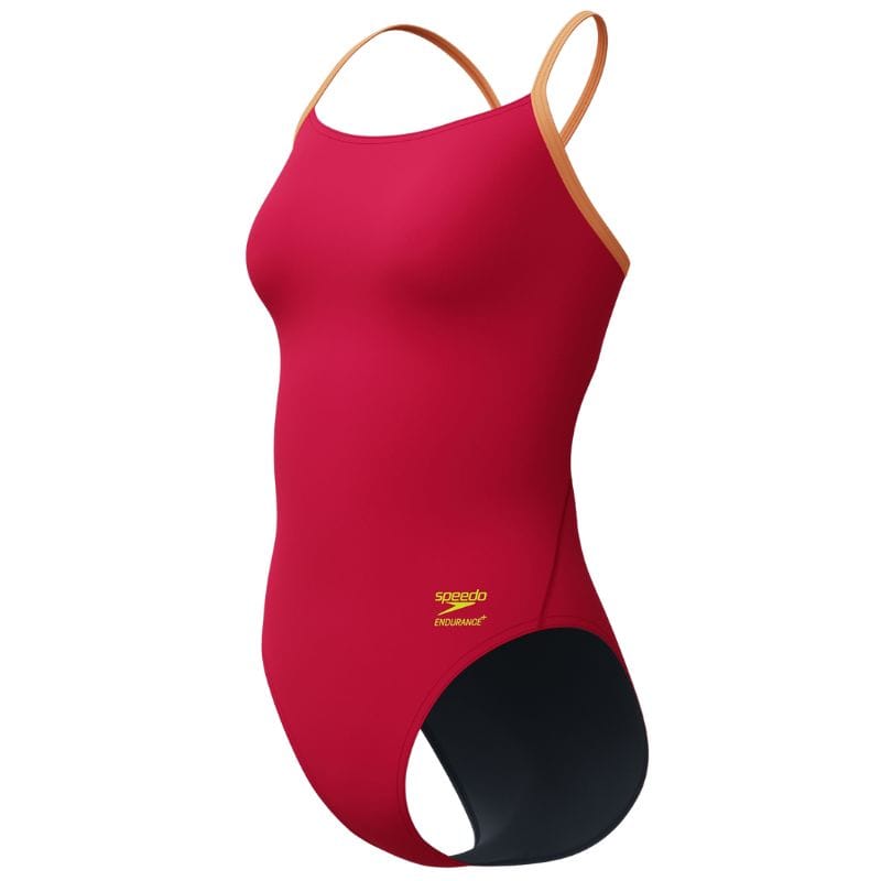 Speedo - Women's Club Training Solid Flyback 2.0 Swimsuit - Red/Orange