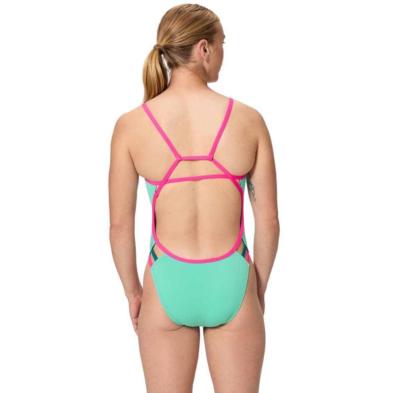 Speedo - Women's Club Training Solid Tri Back Swimsuit - Aqua Breeze
