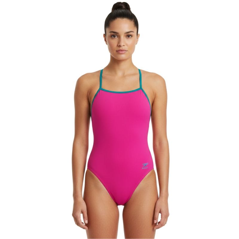 Speedo - Women's Club Training Solid Tri Back Swimsuit - Punchy Pink