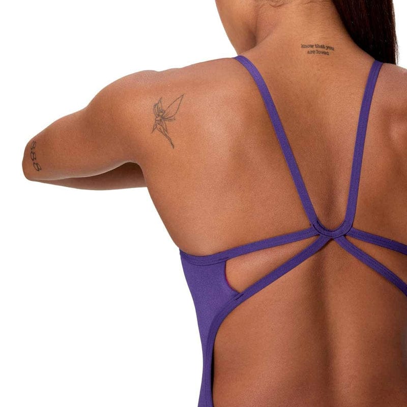 Speedo - Women's Club Training Solid Web Back Swimsuit - Acai Purple
