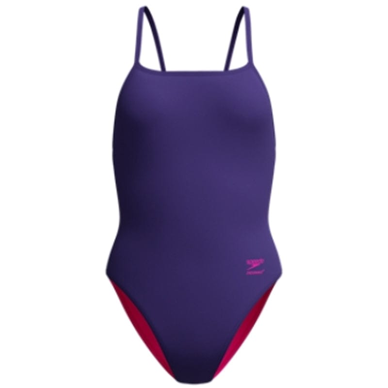 Speedo - Women's Club Training Solid Web Back Swimsuit - Acai Purple