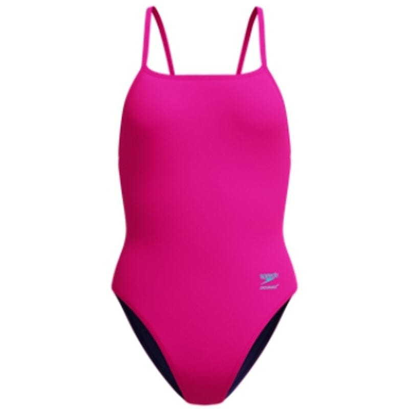 Speedo - Women's Club Training Solid Web Back Swimsuit - Punchy Pink
