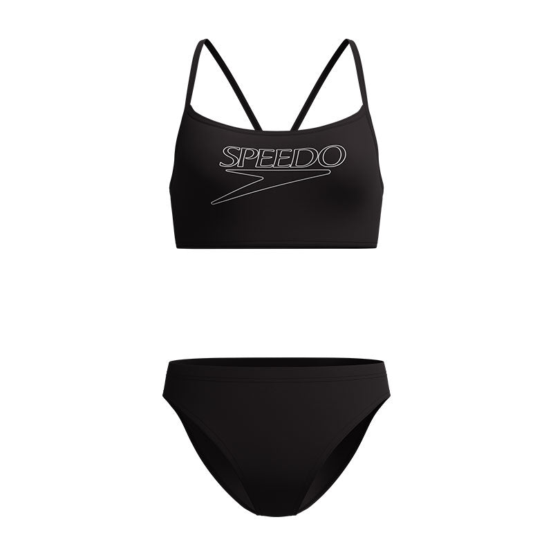 Speedo - Women's Endurance+ Logo Thinstrap Bikini Set - Anthracite