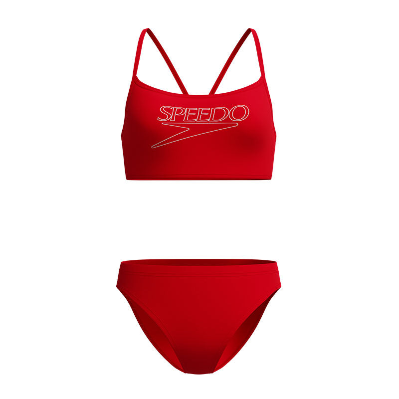 Speedo - Women's Endurance+ Logo Thinstrap Bikini Set - High Risk Red