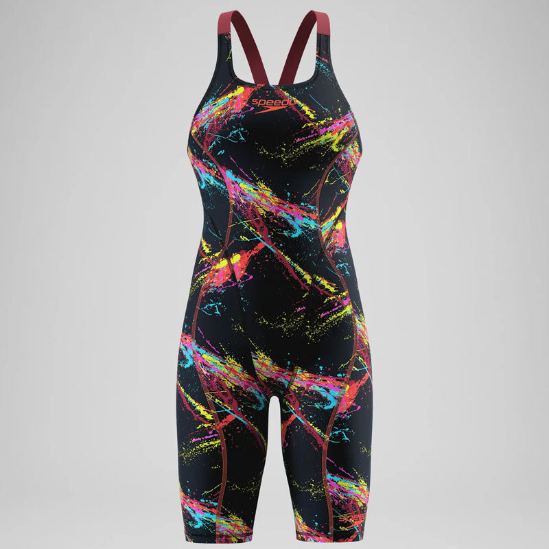 Speedo - Women's Fastskin HyperSpark Printed Openback Kneeskin - Electric Strata