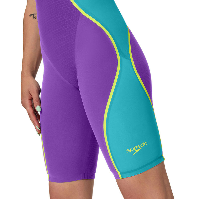 Speedo - Women's Fastskin LZR Pure Intent 2.0 Closedback Kneeskin - Galaxy Grape/Mayan Blue/Hyper Yellow
