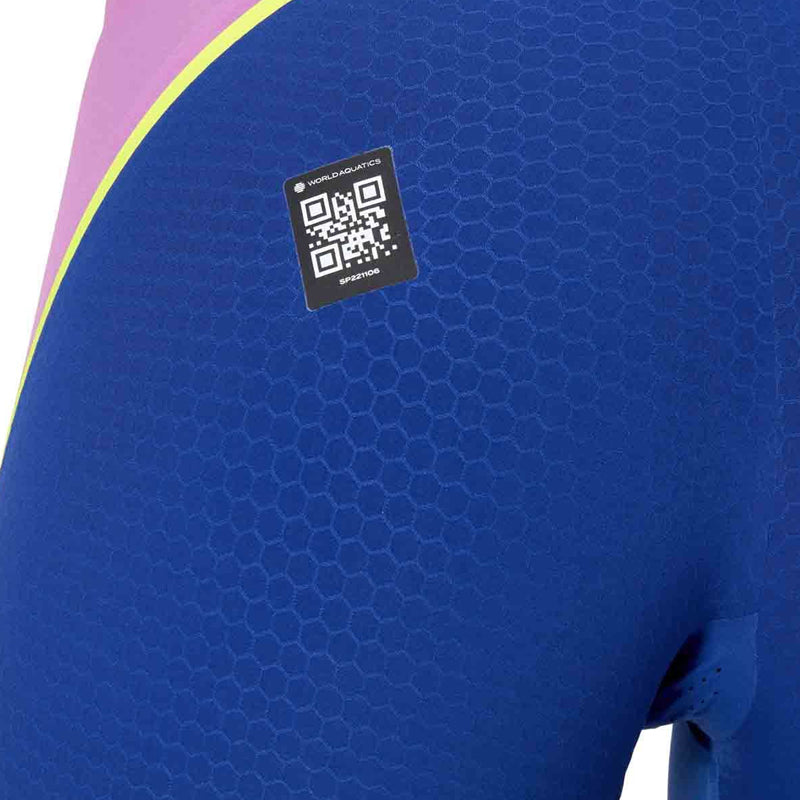 Speedo - Women's Fastskin LZR Pure Intent 2.0 Openback Kneeskin - Noble Navy/Jelly/Hyper Yellow