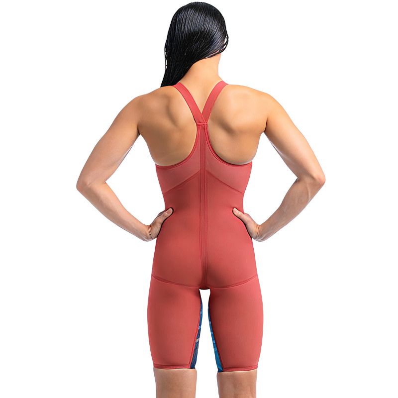Speedo - Women's Fastskin LZR Pure Valor 2.0 Closedback Kneeskin - Flame Red/Blue