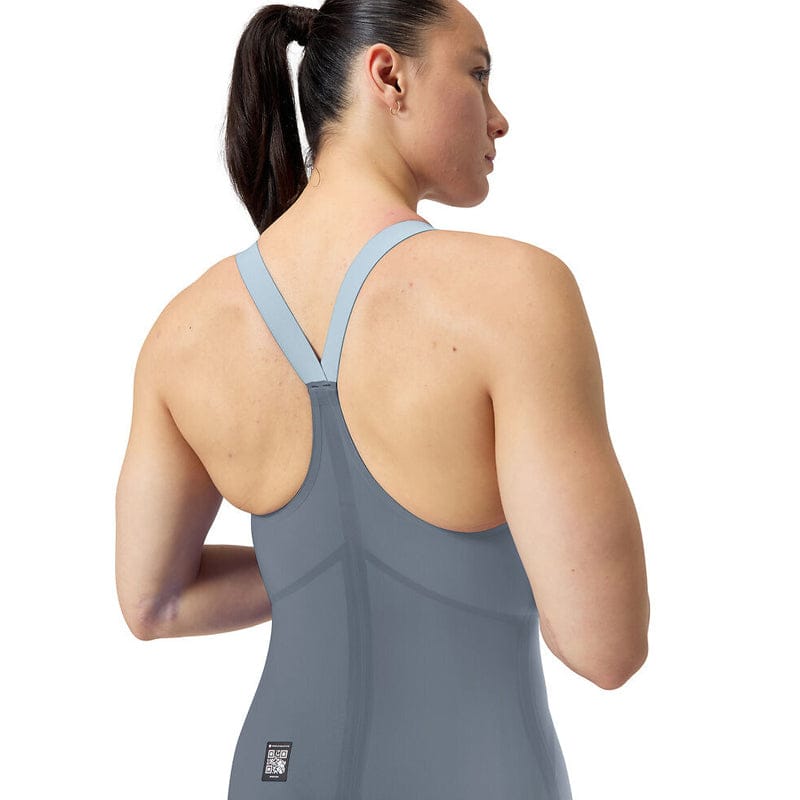 Speedo - Women's Fastskin LZR Pure Valor 2.0 Closedback Kneeskin - Grey Lead/Acadia Blue