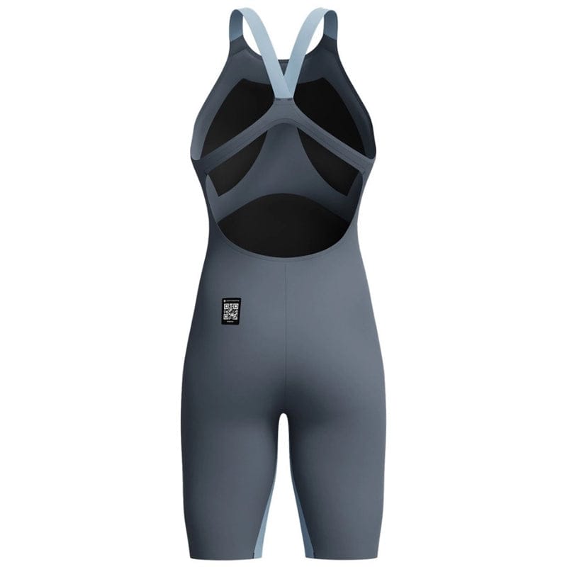 Speedo - Women's Fastskin LZR Pure Valor 2.0 Openback Kneeskin - Grey Lead/Acadia Blue
