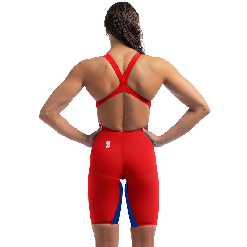 Speedo - Women's Fastskin LZR Pure Valor 2.0 Openback Kneeskin - Red/Blue